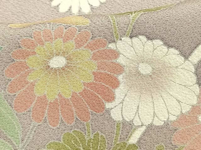 平和屋着物▽訪問着 単衣 友禅 草花文 暈し染め 正絹 逸品 AAAW7726fy