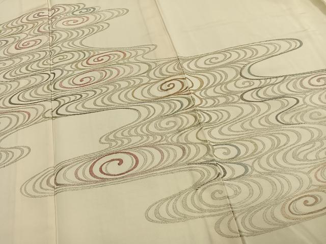平和屋着物▽豪華色留袖 単衣 総刺繍 渦巻文 金銀糸 正絹 逸品 AAAW7727fy