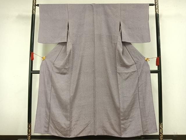 平和屋着物▽江戸小紋 単衣 切り嵌め花文 正絹 逸品 AAAW7730fy
