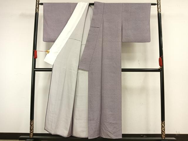 平和屋着物▽江戸小紋 単衣 切り嵌め花文 正絹 逸品 AAAW7730fy