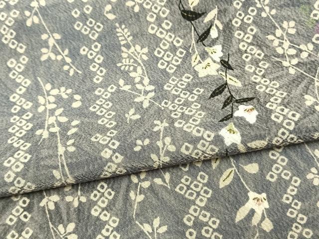 平和屋着物▽小紋 単衣 草花間道 洗える着物 AAAW7759fy