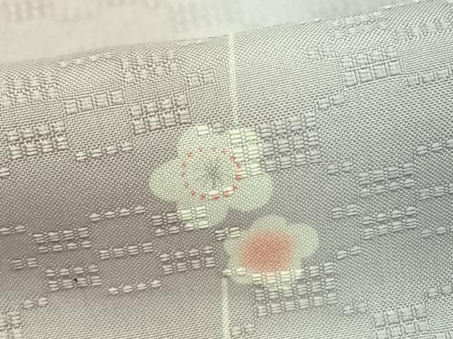 平和屋着物▽上質な紬 花織 単衣 枝花文 正絹 逸品 AAAW7765fy