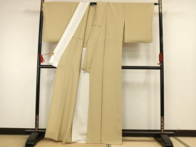 平和屋着物▽色無地 単衣 蒸栗色 洗える着物 AAAW7781fy