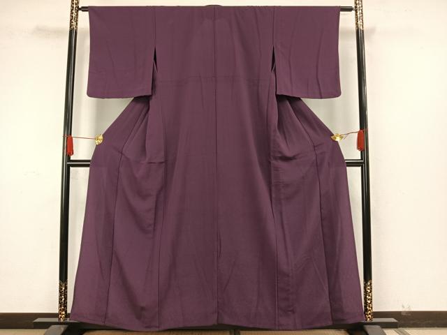 平和屋着物▽色無地 単衣 葡萄染色 洗える着物 AAAW7783fy