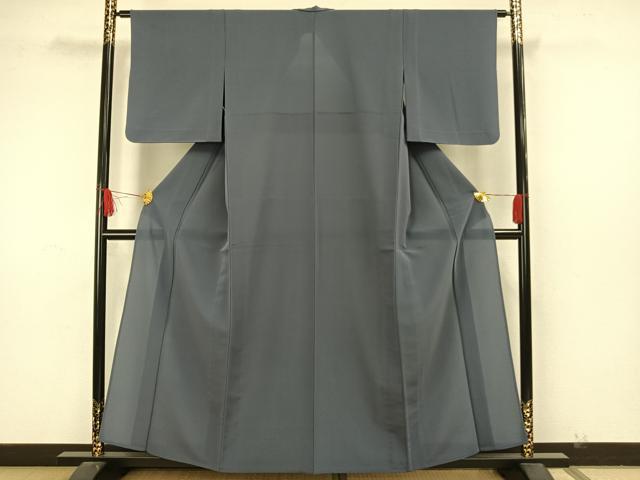 平和屋着物▽色無地 単衣 錆鼠色 鬼しぼ縮緬 洗える着物 AAAW7787fy