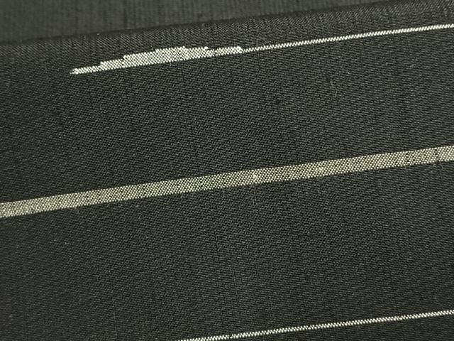 平和屋着物▽訪問着 単衣 紬地 横縞 正絹 逸品 AAAW7794fy