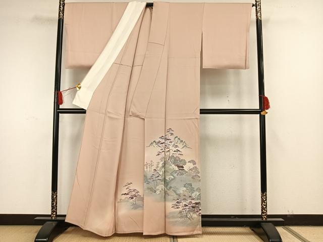 平和屋着物▽豪華色留袖 単衣 風景文 暈し染め 銀彩 正絹 逸品 AAAW7795fy
