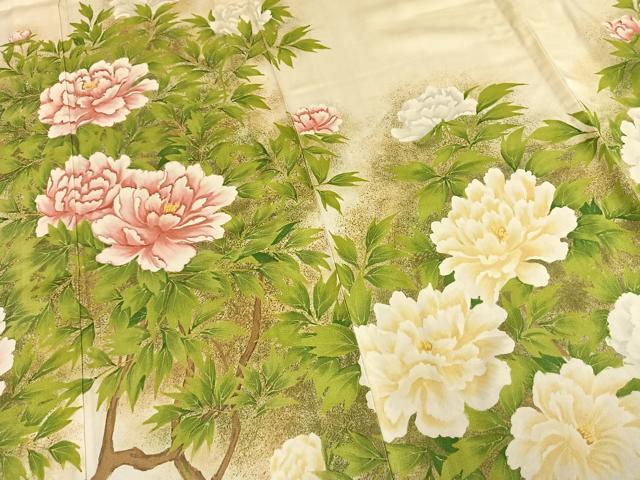 平和屋着物▽訪問着 単衣 作家物 手描き 枝花文 暈し染め 正絹 逸品 未使用 AAAW7802fy