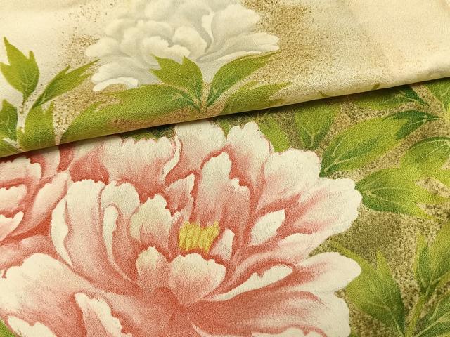 平和屋着物▽訪問着 単衣 作家物 手描き 枝花文 暈し染め 正絹 逸品 未使用 AAAW7802fy