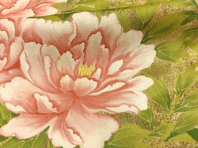 平和屋着物▽訪問着 単衣 作家物 手描き 枝花文 暈し染め 正絹 逸品 未使用 AAAW7802fy