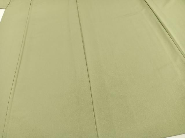 平和屋着物▽色無地 単衣 抹茶色 洗える着物 AAAW7805fy