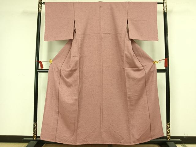 平和屋着物▽上質な色無地 単衣 退紅色 正絹 逸品 未使用 AAAW7812fy