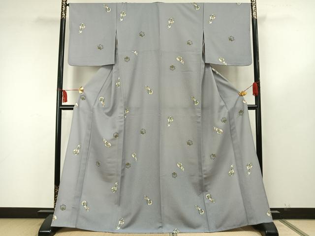 平和屋着物▽小紋 単衣 雪輪文 瓢箪 洗える着物 AAAW7818fy