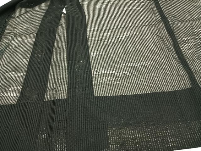 平和屋着物▽羽織 スリーシーズン 春夏秋 塵除け 紗 変わり縞 黒地 正絹 逸品 AAAW7830fy