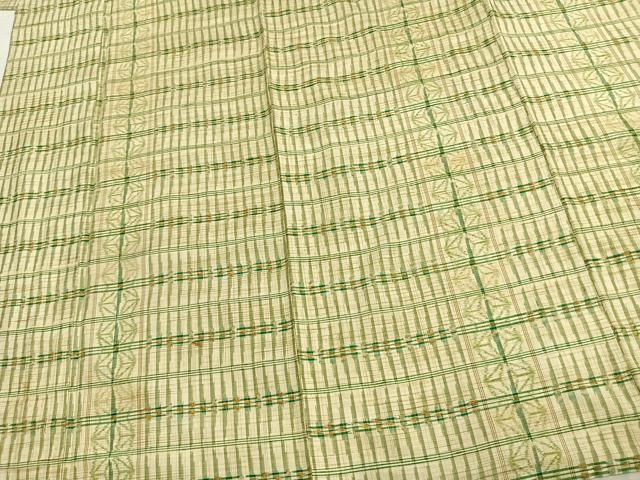 平和屋着物▽上質な紬 単衣 幾何学文様 正絹 逸品 AAAW7835fy