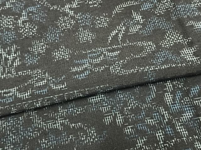 平和屋着物▽上質な紬 単衣 風景文 正絹 逸品 AAAW7841fy