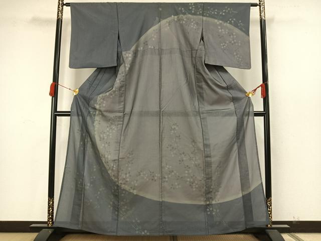 平和屋着物▽訪問着 無双 紗袷 紗×紗 手描き 萩文 正絹 逸品 AAAW7852fy