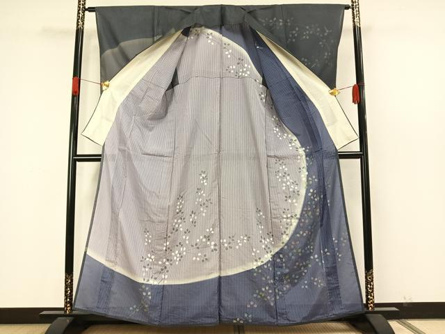 平和屋着物▽訪問着 無双 紗袷 紗×紗 手描き 萩文 正絹 逸品 AAAW7852fy