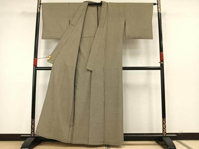 平和屋着物▽上質な小紋 単衣 吉野間道 正絹 逸品 AAAW7853fy