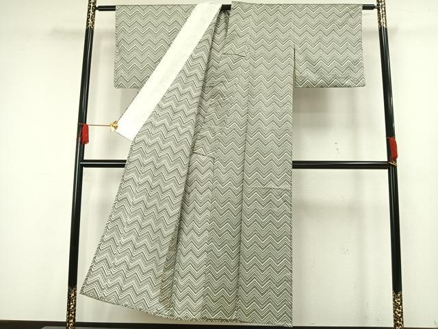 平和屋着物▽小紋 単衣 幾何学文様 洗える着物 AAAW7855fy