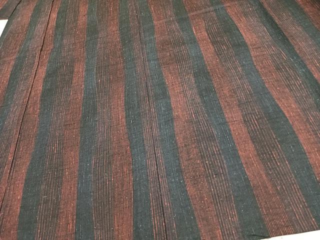 平和屋着物▽上質な紬 単衣 間道 正絹 逸品 AAAW7858fy