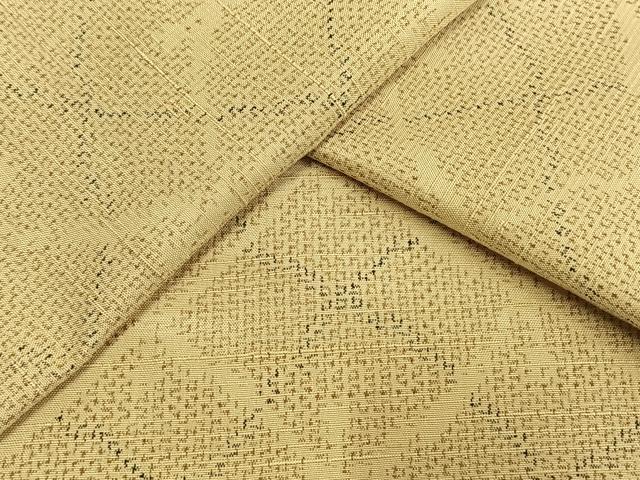 平和屋着物▽上質な紬 単衣 幾何学文様 正絹 逸品 AAAW7865fy