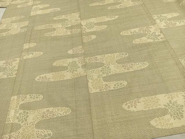 平和屋着物▽上質な紬 単衣 エ霞花文 正絹 逸品 AAAW7866fy