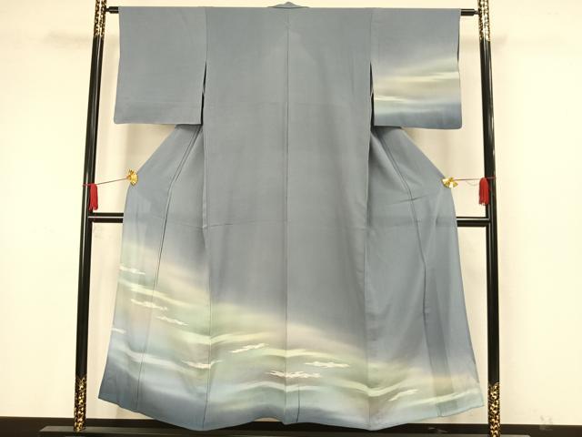 平和屋着物▽訪問着 単衣 霞文 暈し染め 正絹 逸品 AAAW7867fy