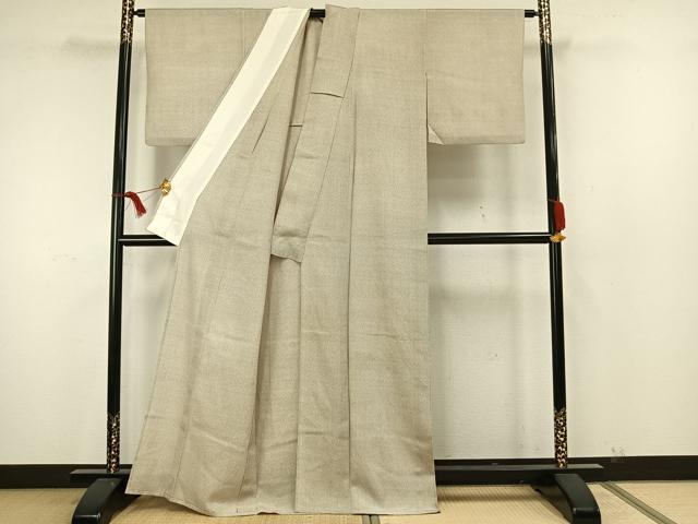 平和屋着物▽本塩沢 単衣 80亀甲 総詰め 正絹 逸品 AAAW7873fy