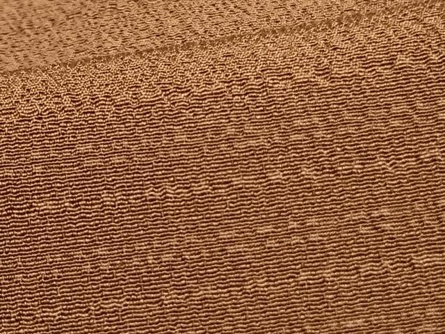 平和屋着物▽上質な色無地 単衣 変わり縞 枯茶色 正絹 逸品 AAAW7880fy