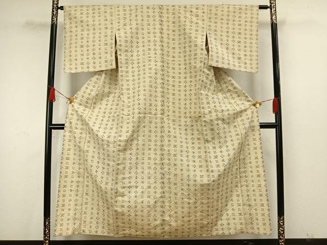 平和屋着物▽上質な紬 単衣 琉球絣 正絹 逸品 AAAW7881fy