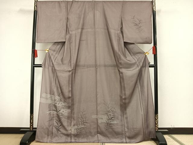 平和屋着物▽訪問着 無双 紗袷 紗×絽 手描き 草花文 ロング丈 正絹 逸品 AAAW7888fy
