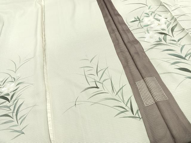平和屋着物▽訪問着 無双 紗袷 紗×絽 手描き 草花文 ロング丈 正絹 逸品 AAAW7888fy