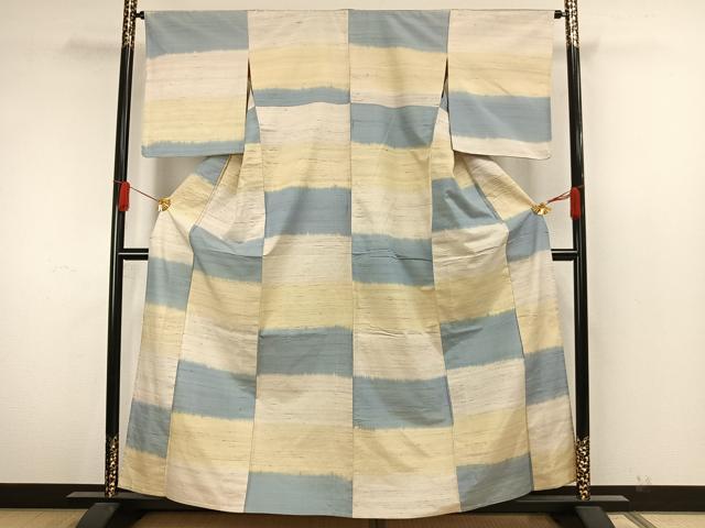 平和屋着物▽紅花紬 米沢 単衣 霞文 正絹 逸品 AAAW7890fy