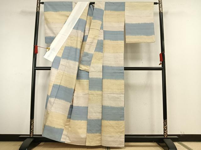 平和屋着物▽紅花紬 米沢 単衣 霞文 正絹 逸品 AAAW7890fy