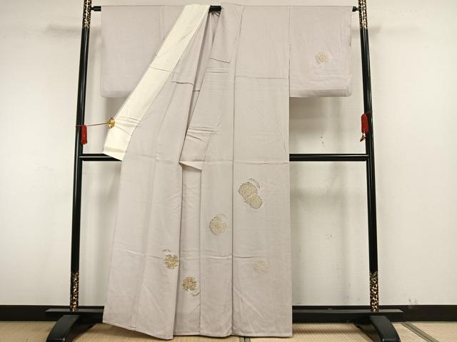 平和屋着物▽訪問着 単衣 吉祥花文 金銀糸 正絹 逸品 AAAW7893fy