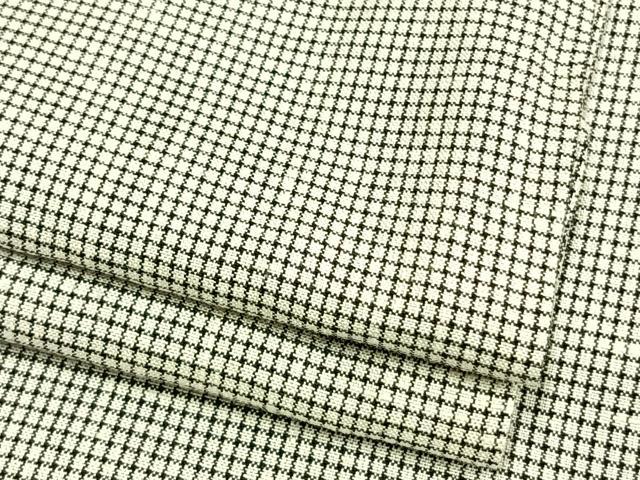 平和屋着物▽上質な小紋 単衣 格子 正絹 逸品 AAAW7894fy