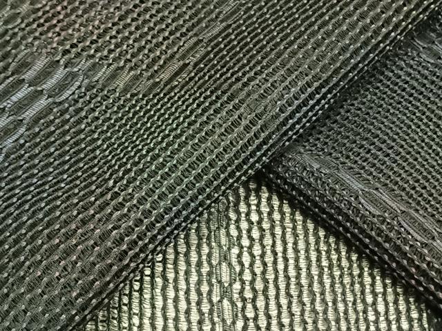 平和屋着物▽道行コート スリーシーズン 春夏秋 塵除け 幾何学文様 黒地 正絹 逸品 未使用 AAAW7902fy