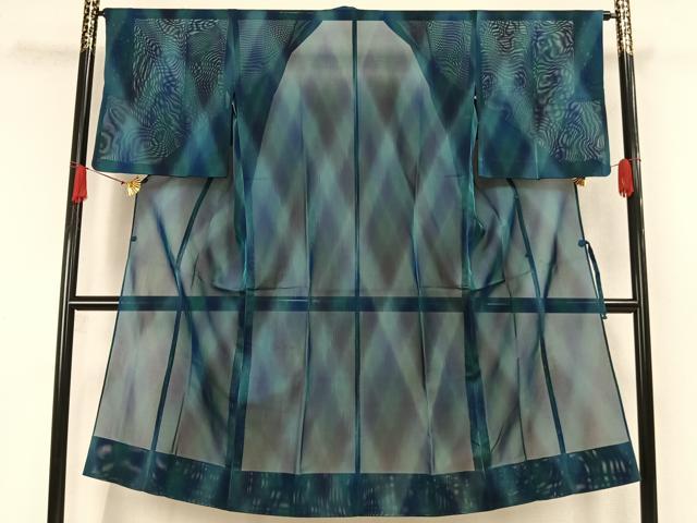平和屋着物▽道行コート スリーシーズン 春夏秋 塵除け 霞文 ロング丈 正絹 逸品 AAAW7904fy