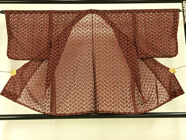 平和屋着物▽道中着 スリーシーズン 春夏秋 塵除け 紗袷 紗 葉尽くし 正絹 逸品 AAAW7909fy