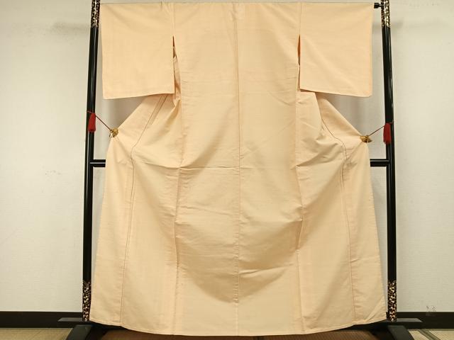 平和屋着物▽上質な紬 単衣 色無地 香色 正絹 逸品 AAAW7911fy