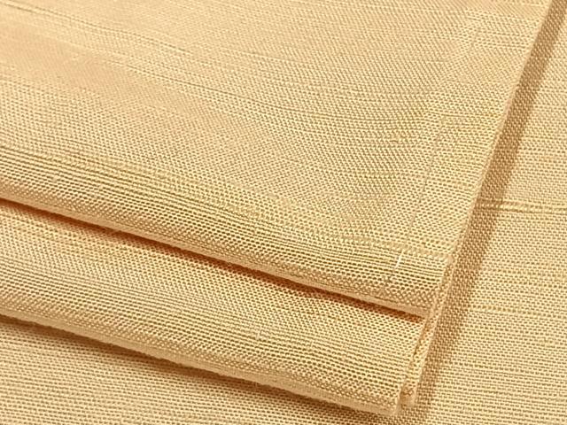 平和屋着物▽上質な紬 単衣 色無地 香色 正絹 逸品 AAAW7911fy