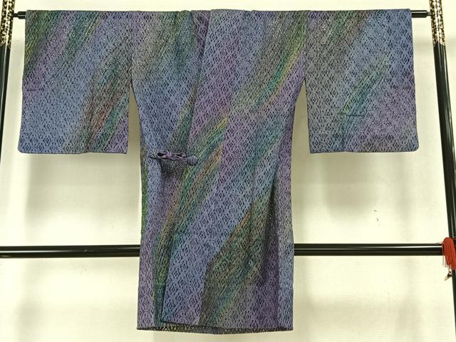 平和屋着物▽道中着 スリーシーズン 春夏秋 塵除け 幾何学文様 金糸 ロング丈 正絹 逸品 AAAW7917fy
