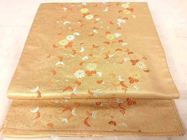 平和屋着物◎六通柄袋帯 花唐草文 金銀糸 正絹 逸品 AAAW8935yx