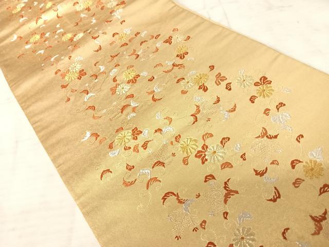 平和屋着物◎六通柄袋帯 花唐草文 金銀糸 正絹 逸品 AAAW8935yx