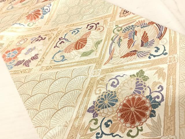 平和屋着物◎六通柄袋帯 鳳凰花文 金糸 正絹 逸品 AAAW8936yx
