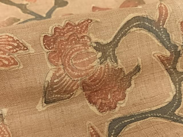 平和屋着物●訪問着 紬地 ろうけつ染め バティック 更紗花文 正絹 逸品 未使用 AAAW9107zg