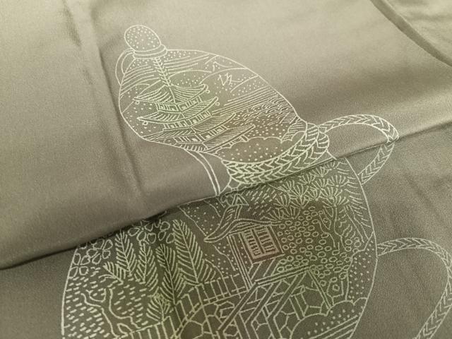 平和屋着物●男性 長襦袢 袷 手描き 龍 暈し染め 正絹 逸品 AAAW9150zg