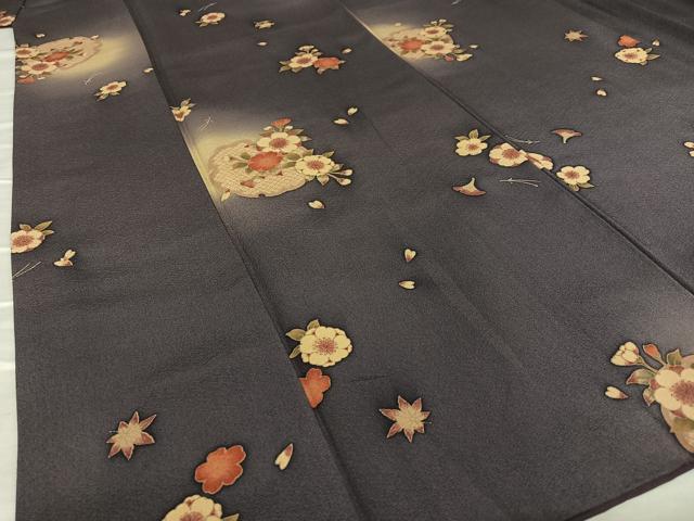 平和屋着物●上質な小紋 雪輪舞桜 暈し染め 正絹 逸品 AAAW9182zg