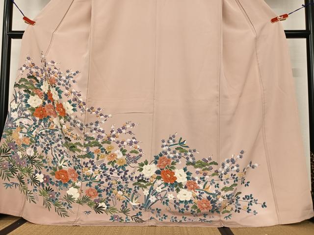 平和屋着物●豪華色留袖 友禅 花鳥文 暈し染め 正絹 逸品 AAAW9280zg